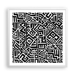 Poster in cornice bianca - Composizione precolombiana - 60x60 cm