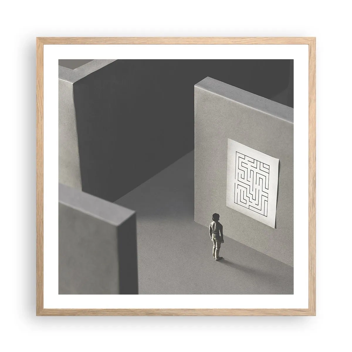 Poster in cornice rovere chiaro - Ma dove mi trovo? - 60x60 cm