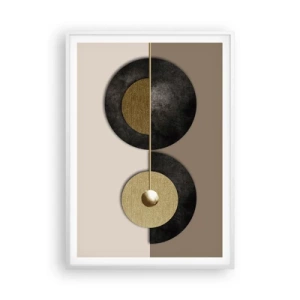 Poster in cornice bianca - Variazioni attorno al cerchio - 70x100 cm