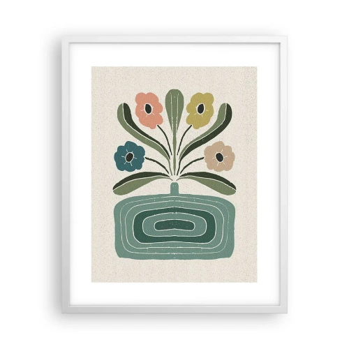Poster in cornice bianca - Bouquet simmetrico - 40x50 cm