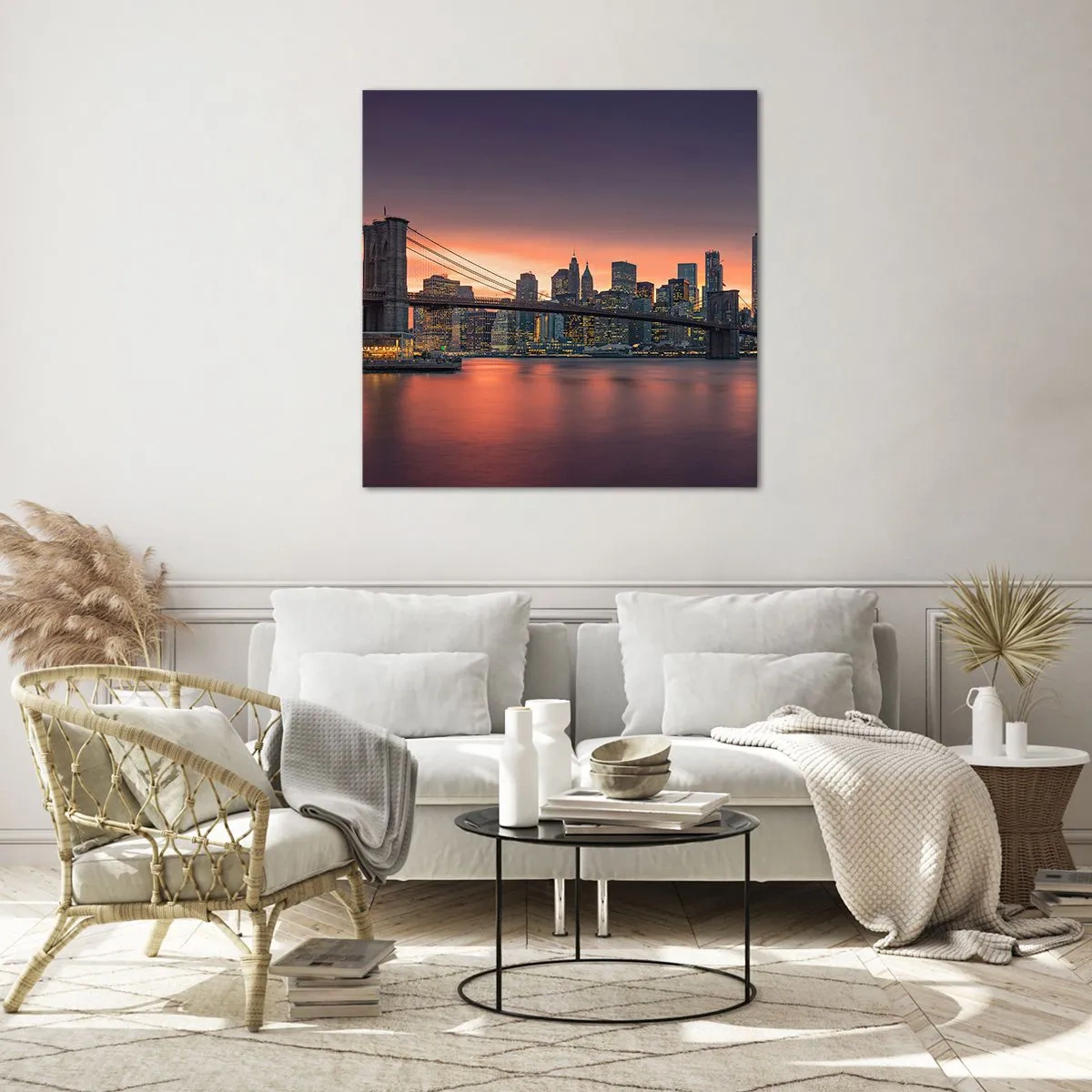 Quadro su vetro - Immersa nel silenzio lilla - 70x70 cm