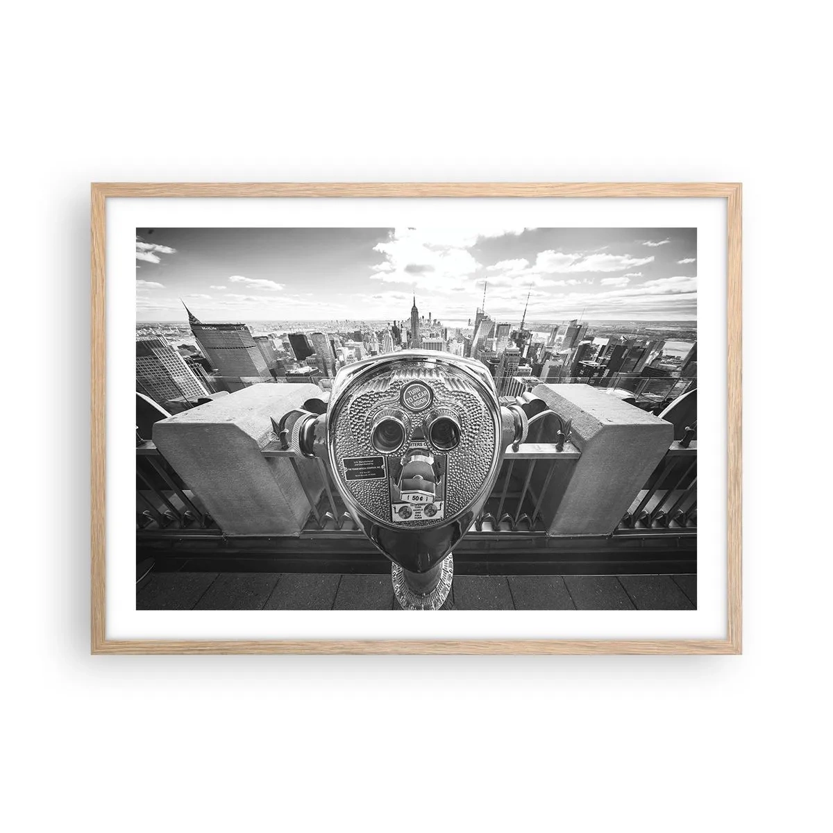 Poster in cornice rovere chiaro - Il centro del mondo - 70x50 cm