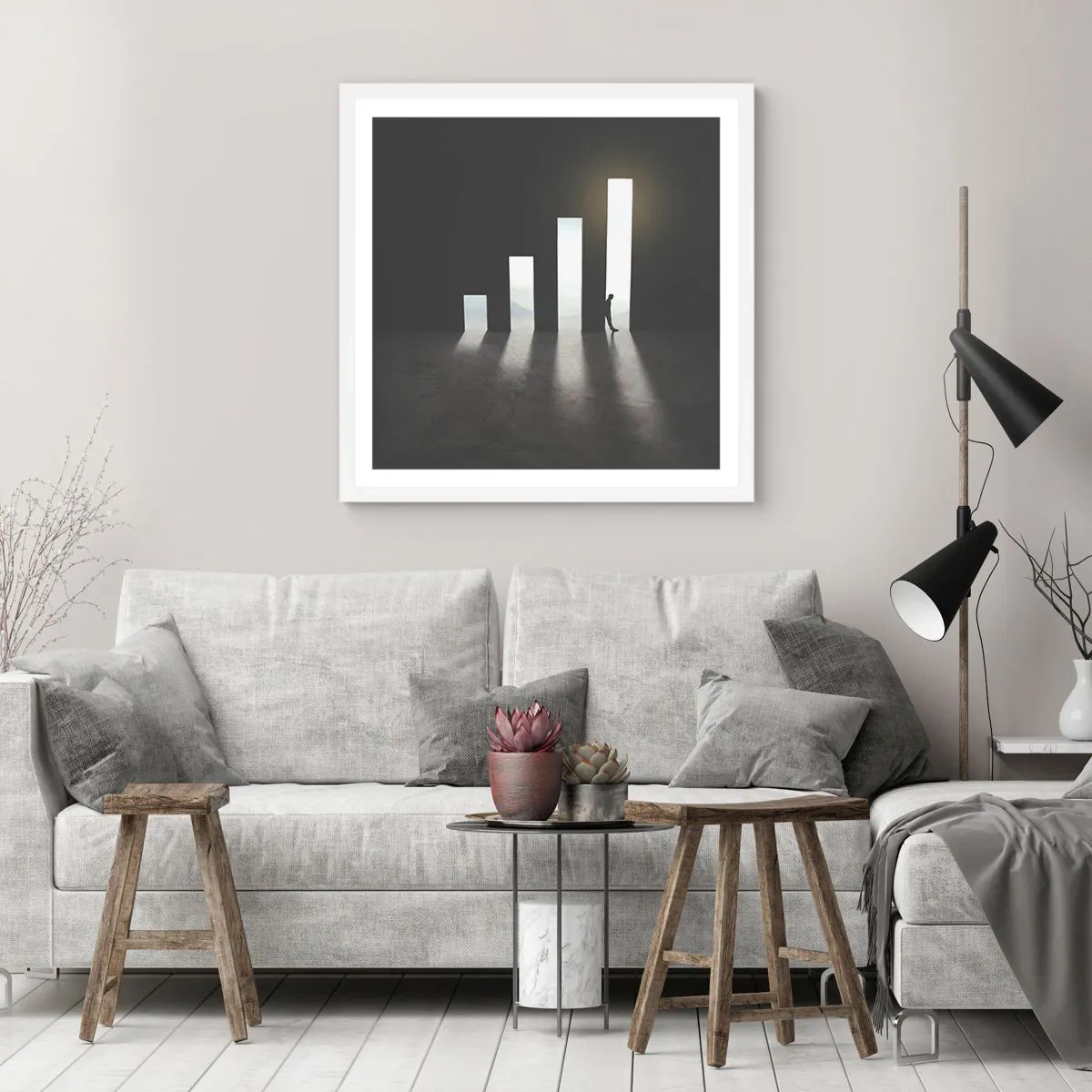 Poster in cornice bianca - Successo - impressione - 60x60 cm