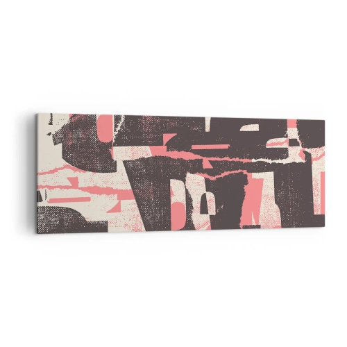 Quadro su tela - Stampe su Tela - Una composizione astratta nei toni del rosa e del marrone. - 140x50cm - Tutto il rumore - Decorazione murale moderna per soggiorno e camera da letto ARTTOR