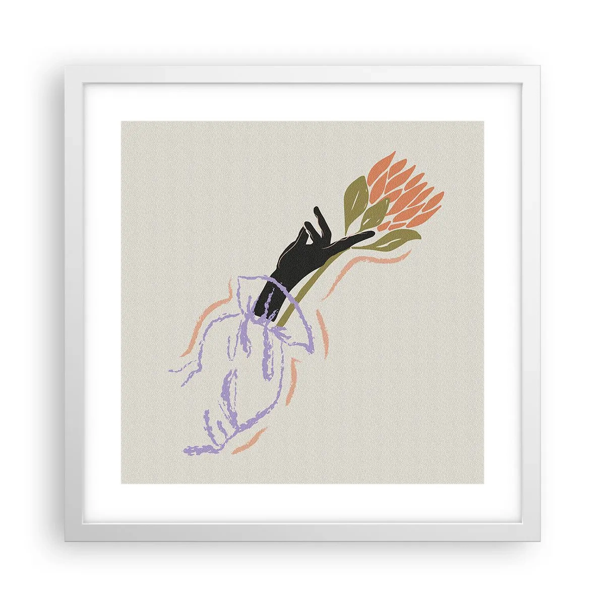 Poster in cornice bianca - Tocco delicato - 40x40 cm