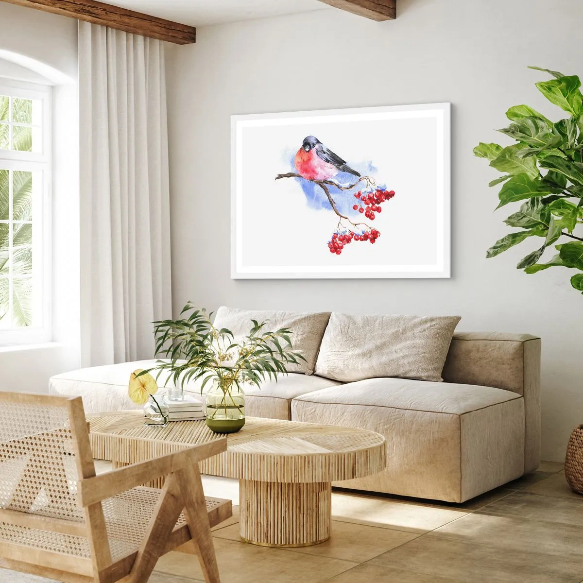 Poster in cornice bianca - L'inverno a colori - 70x50 cm