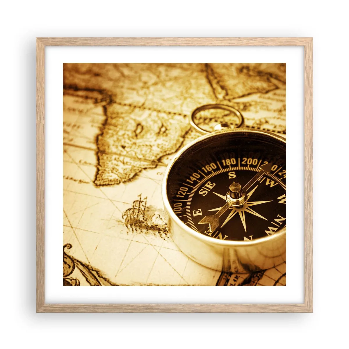 Poster in cornice rovere chiaro - A est o a ovest? - 50x50 cm