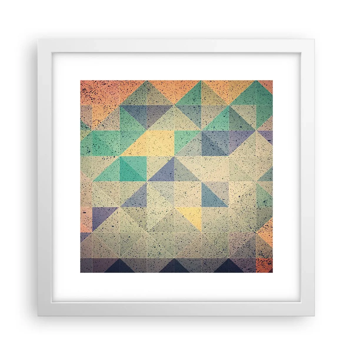 Poster in cornice bianca - La repubblica dei triangoli - 30x30 cm