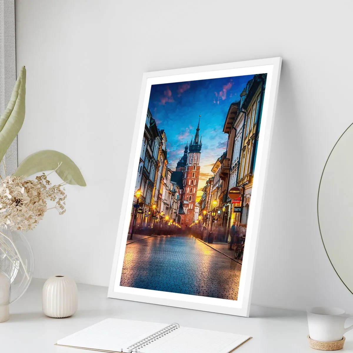 Poster in cornice bianca - La magia di Cracovia - 30x40 cm