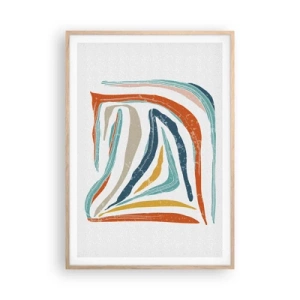 Poster in cornice rovere chiaro - Astrazione piacevolmente sorridente - 70x100 cm