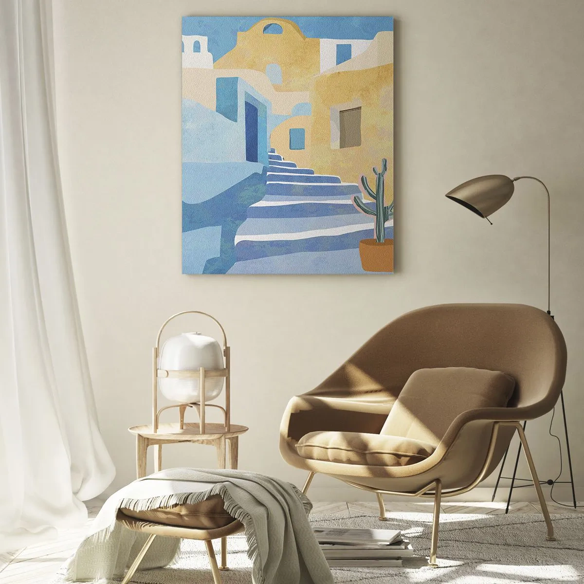 Quadro su vetro - Un giorno in una città araba - 80x120 cm