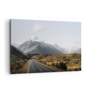 Quadro su tela - Stampe su Tela - Una strada in montagna circondata da un paesaggio pittoresco - 100x70cm - Via verso il cuore dei monti - Decorazione murale moderna per soggiorno e camera da letto ARTTOR