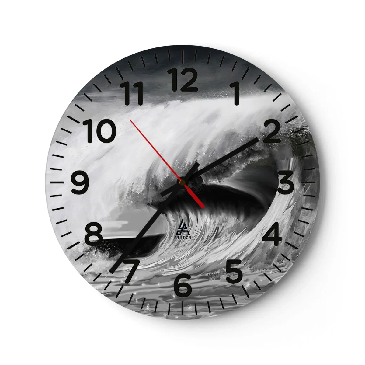 Orologio da parete - Orologio in Vetro - La furia dell'oceano - 30x30 cm