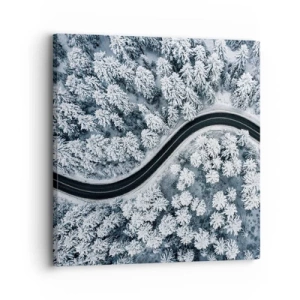 Quadro su tela - Stampe su Tela - Attraverso il bosco invernale - 30x30 cm