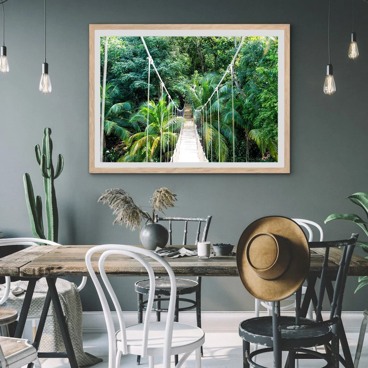Poster in cornice rovere chiaro - Welcome to the jungle! - 40x30 cm