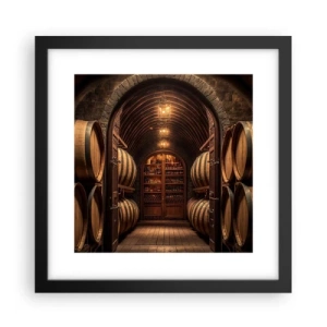 Poster in cornice nera - L'atmosfera della cantina - 30x30 cm