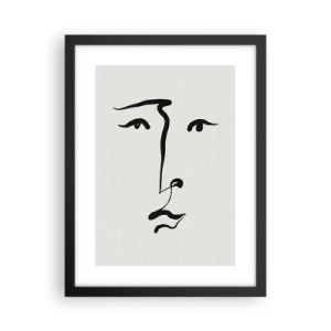 Poster in cornice nera - Ritratto con un tratto solo - 30x40 cm