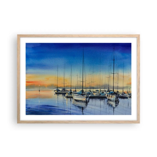 Poster in cornice rovere chiaro - La fine di una buona giornata - 70x50 cm