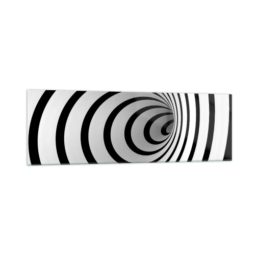 Quadro su vetro - Una spirale in bianco e nero che crea un effetto ipnotico - 160x50cm - Anche tu non riesci a resistere? - Decorazione murale moderna per soggiorno e camera da letto ARTTOR