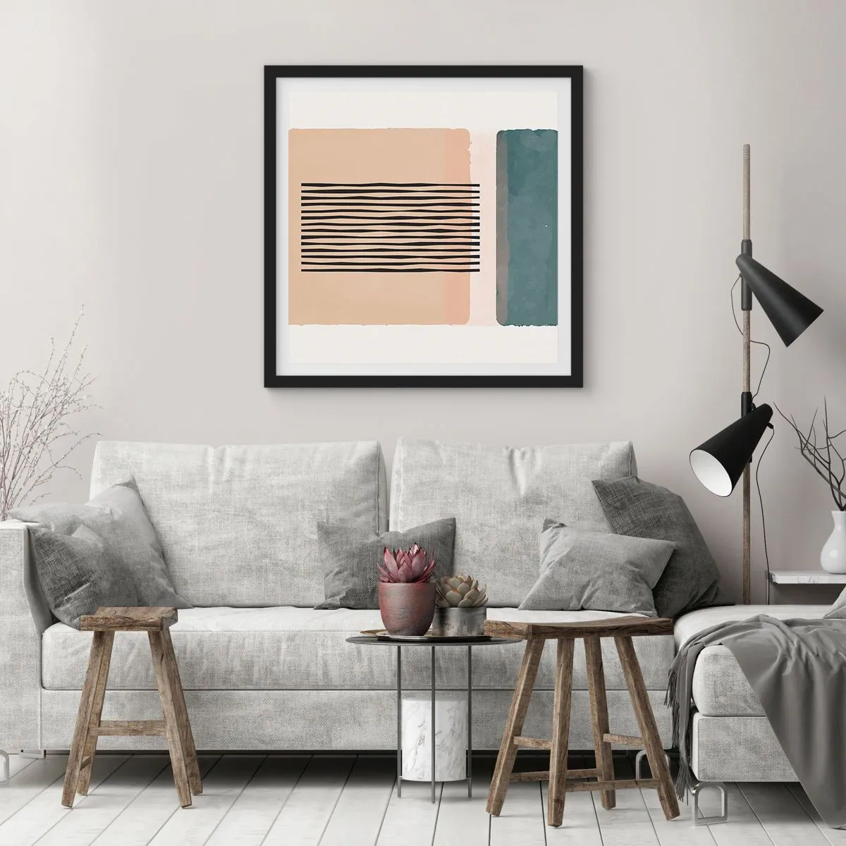 Poster in cornice nera - Tutto a posto - 60x60 cm