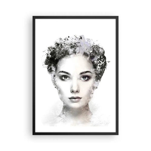 Poster in cornice nera - Ritratto artistico di una donna con elementi astratti - 50x70cm - Ritratto estremamente alla moda - Decorazione murale moderna per soggiorno e camera da letto ARTTOR