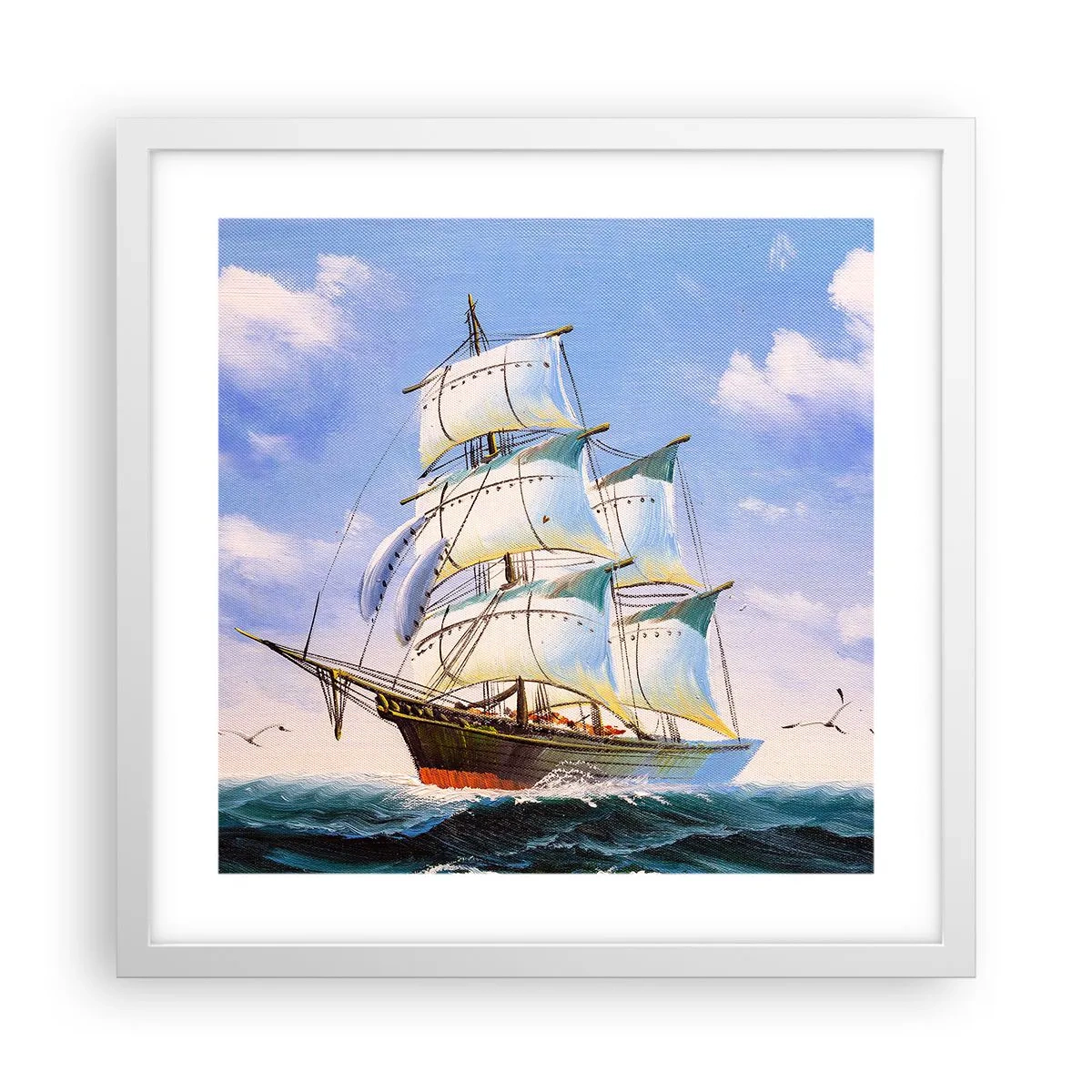 Poster in cornice bianca - Con orgoglio nel vento - 40x40 cm