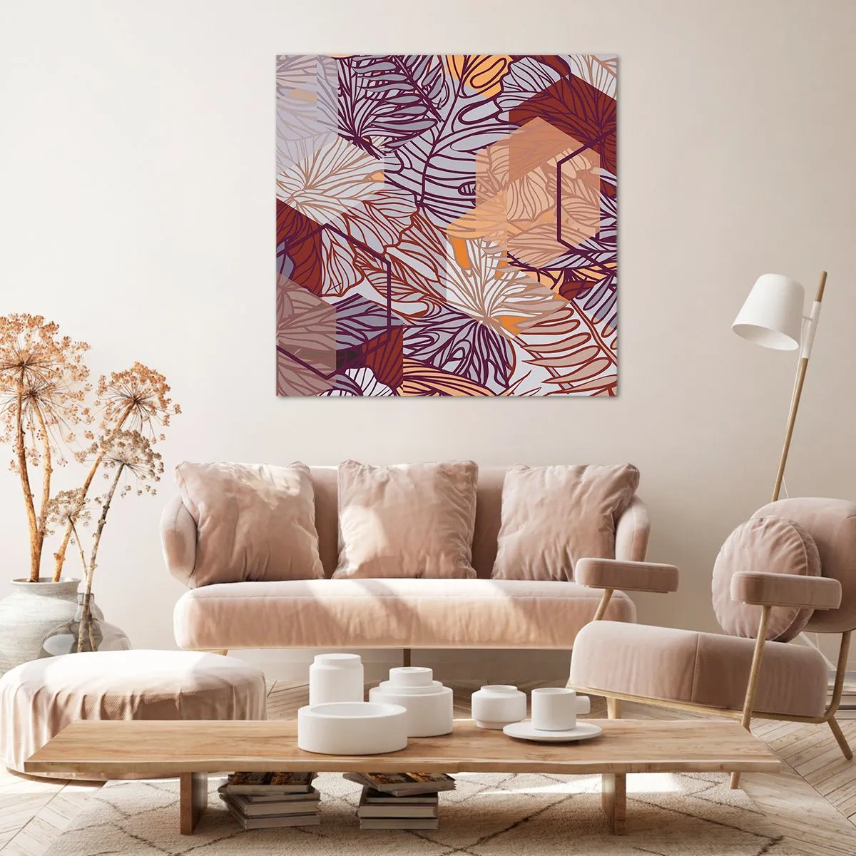 Quadro su tela - Stampe su Tela - Legame impossibile di geometria e natura - 40x40 cm