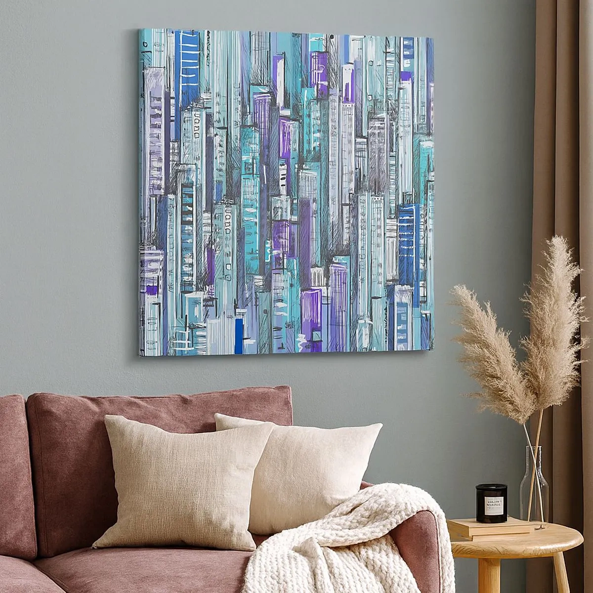 Quadro su tela - Stampe su Tela - Bluastri dal cielo - 30x30 cm