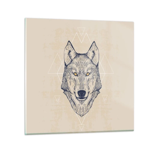 Quadro su vetro - Alfa dallo sguardo penetrante - 70x70 cm