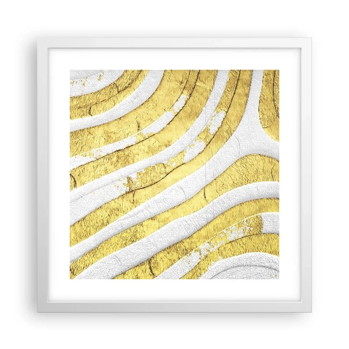 Poster in cornice bianca - Composizione in bianco e oro - 40x40 cm