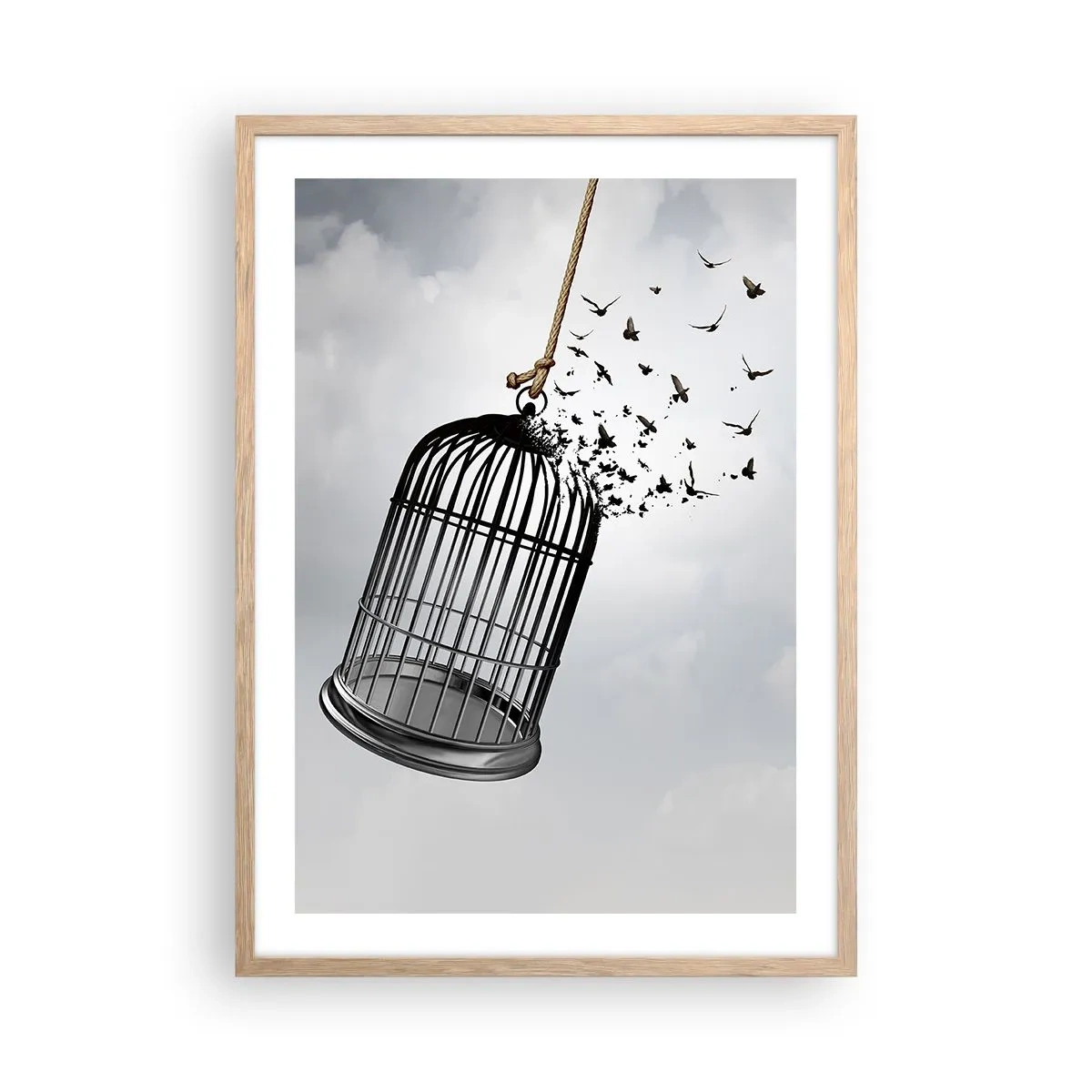 Poster in cornice rovere chiaro - Fede... Speranza... Libertà! - 50x70 cm