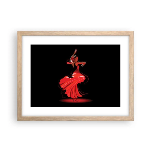 Poster in cornice rovere chiaro - Lo spirito focoso del flamenco - 40x30 cm