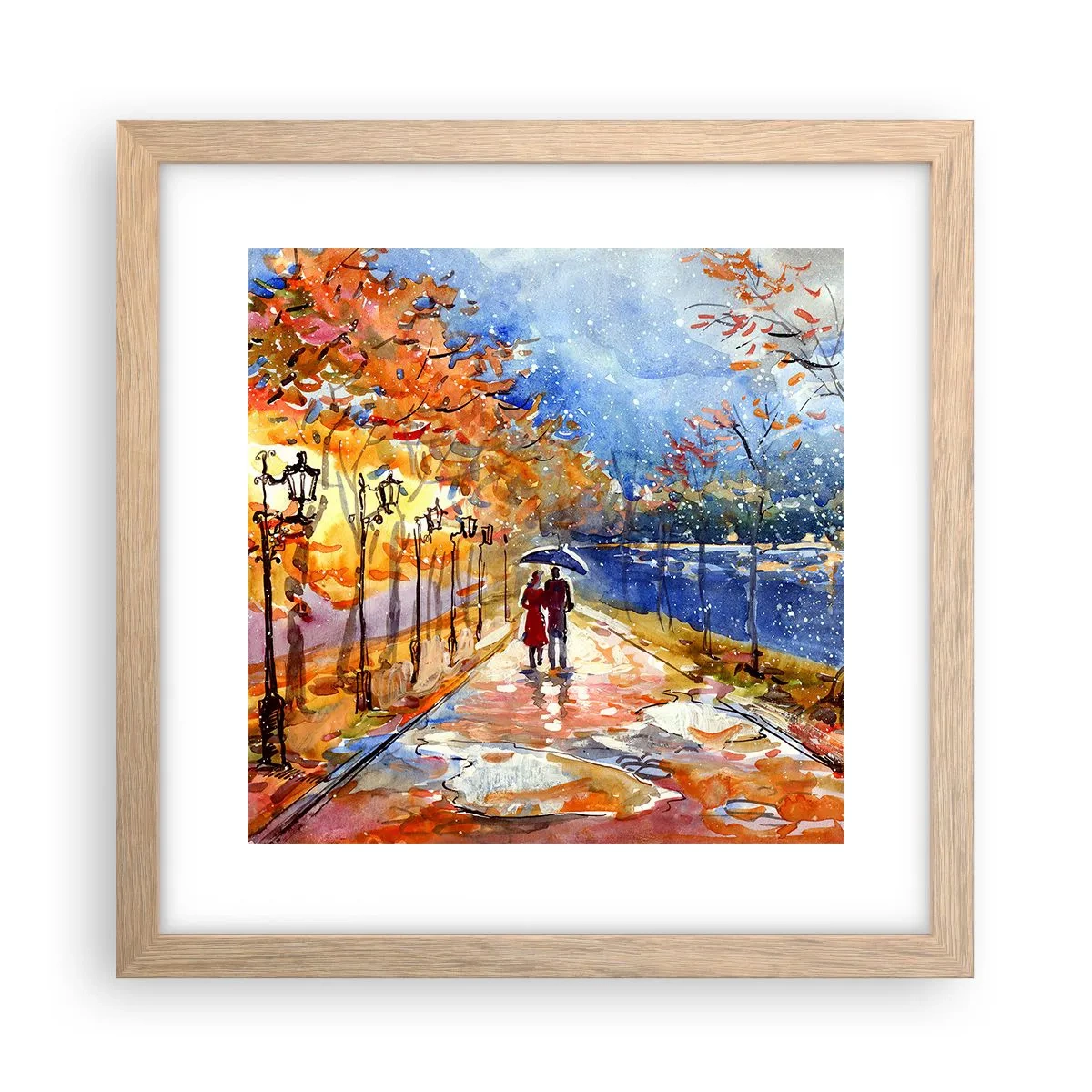 Poster in cornice rovere chiaro - Insieme fino ai confini del tempo - 30x30 cm