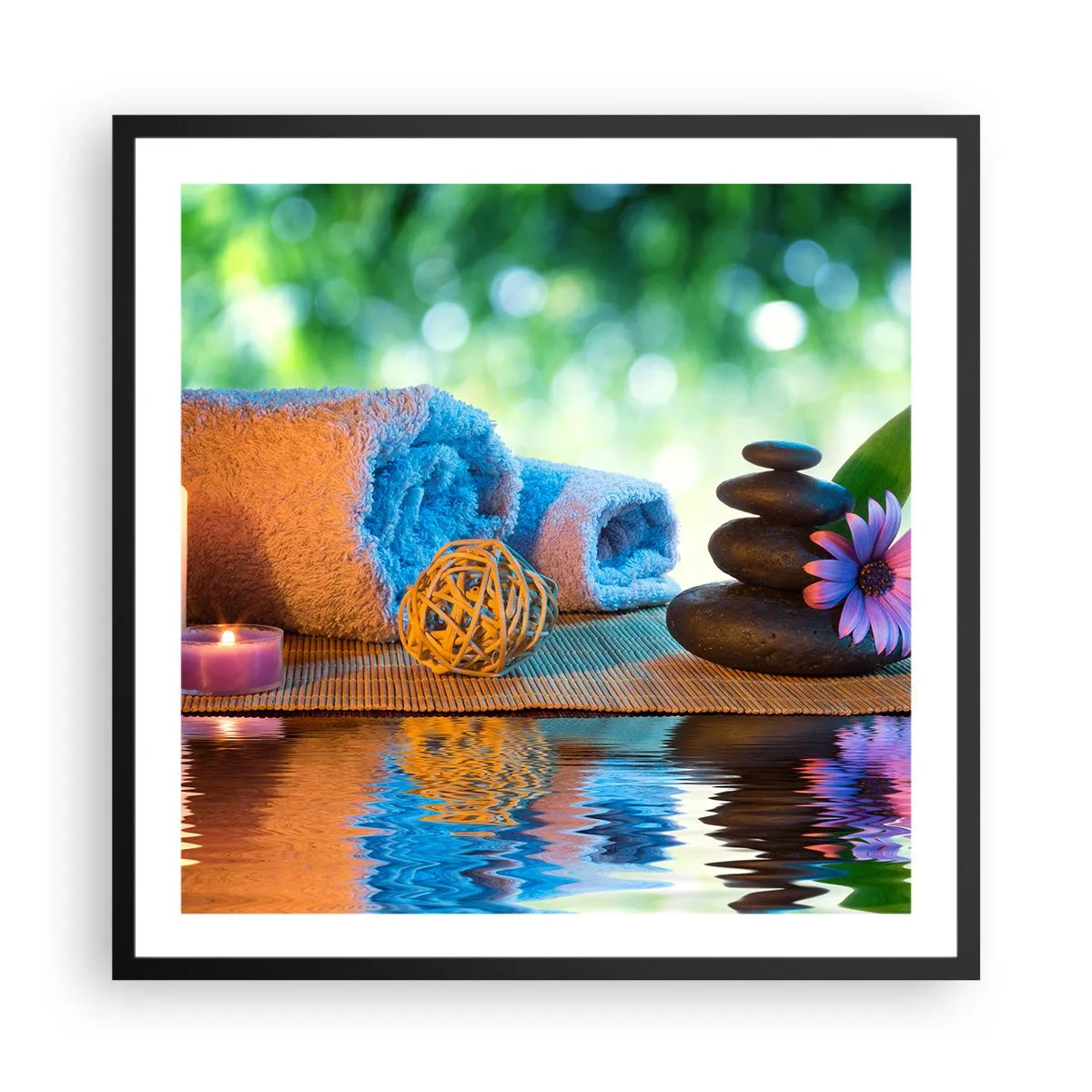 Poster in cornice nera - Tempo per il corpo - 60x60 cm