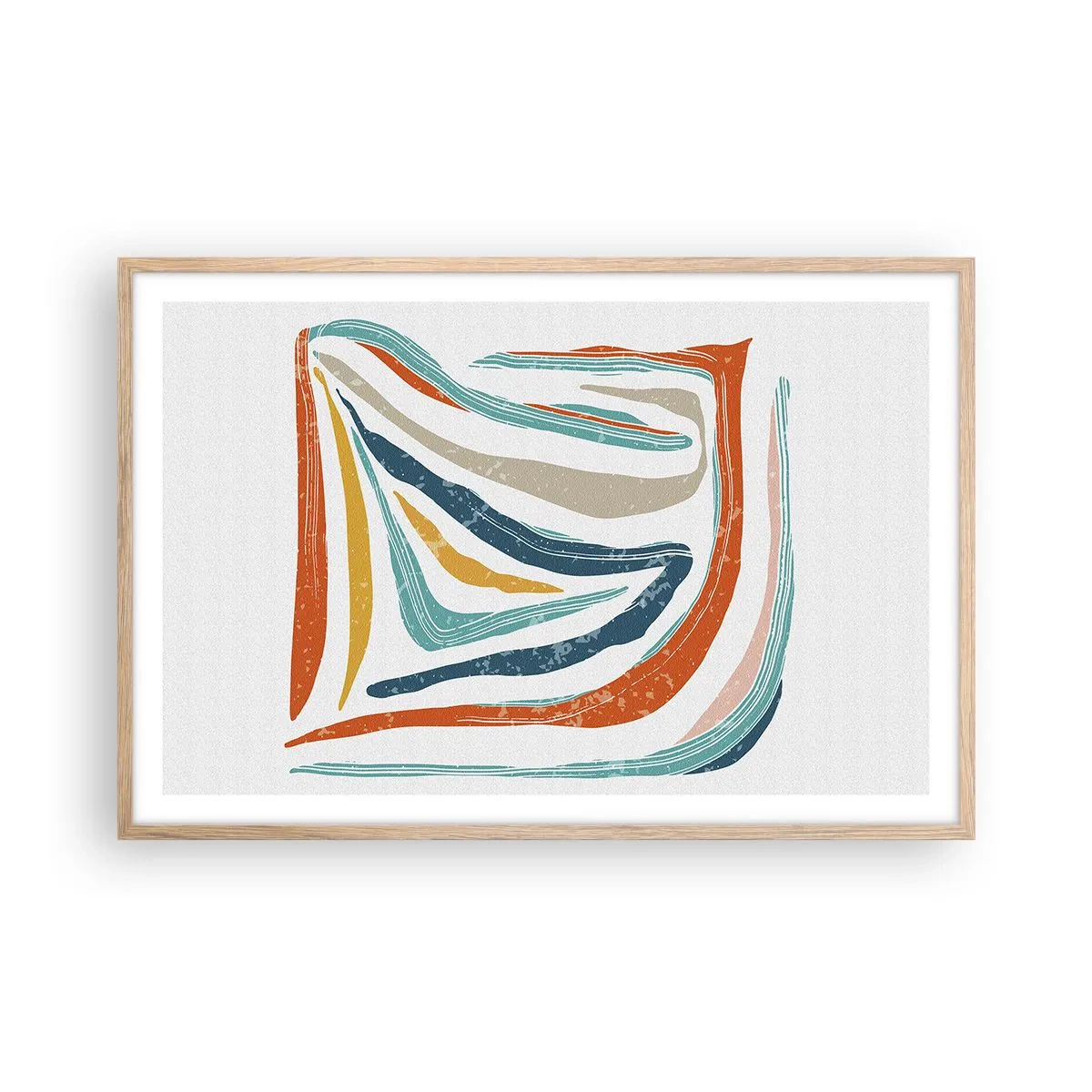 Poster in cornice rovere chiaro - Astrazione piacevolmente sorridente - 91x61 cm