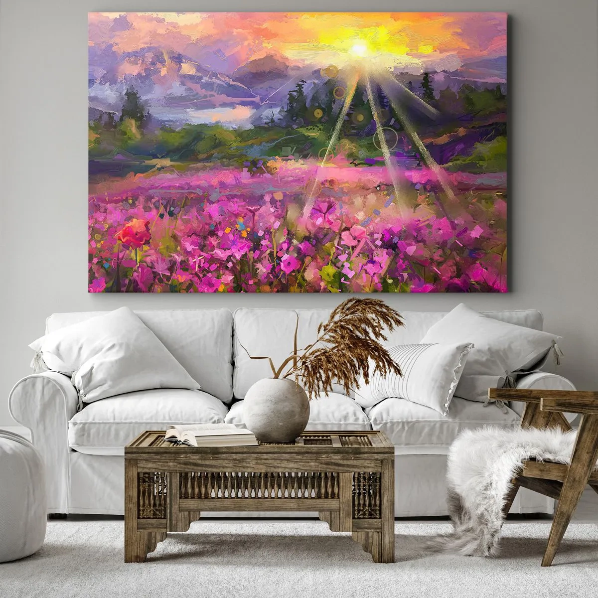 Quadro su tela - Stampe su Tela - Nella valle sotto la cura del sole - 70x50 cm