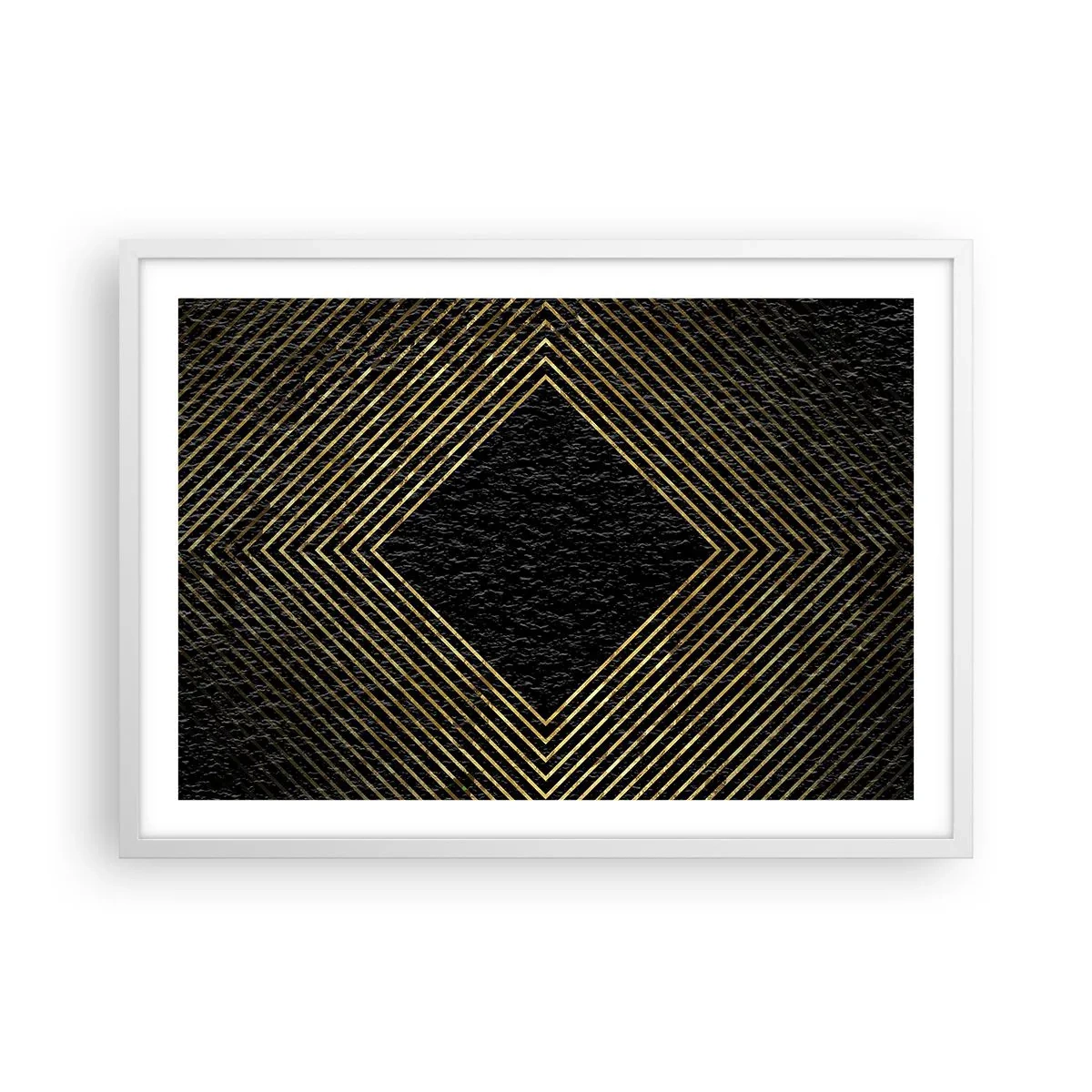 Poster in cornice bianca - Geometria in stile glamour - 70x50 cm