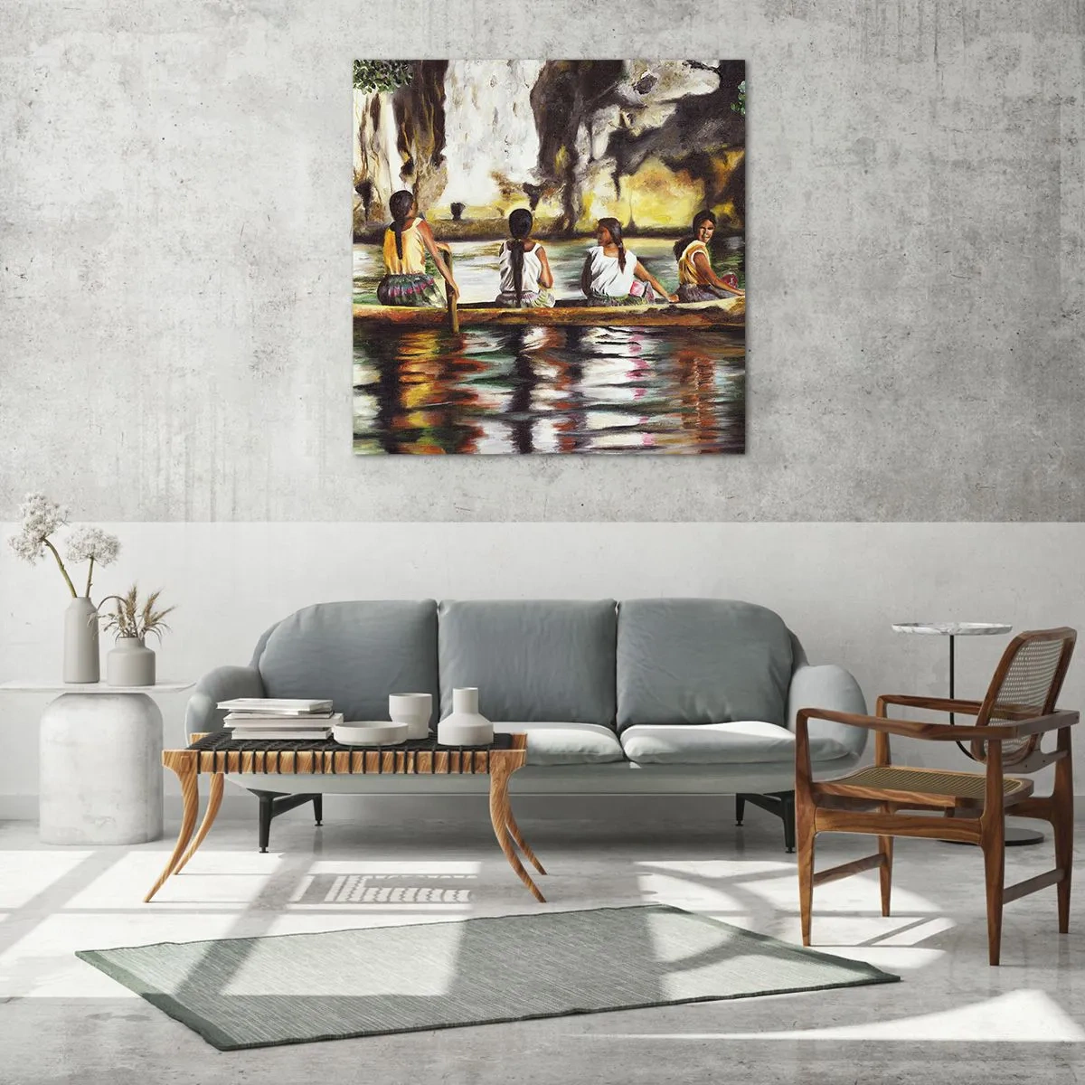 Quadro su vetro - Nel paradiso della Polinesia - 70x70 cm