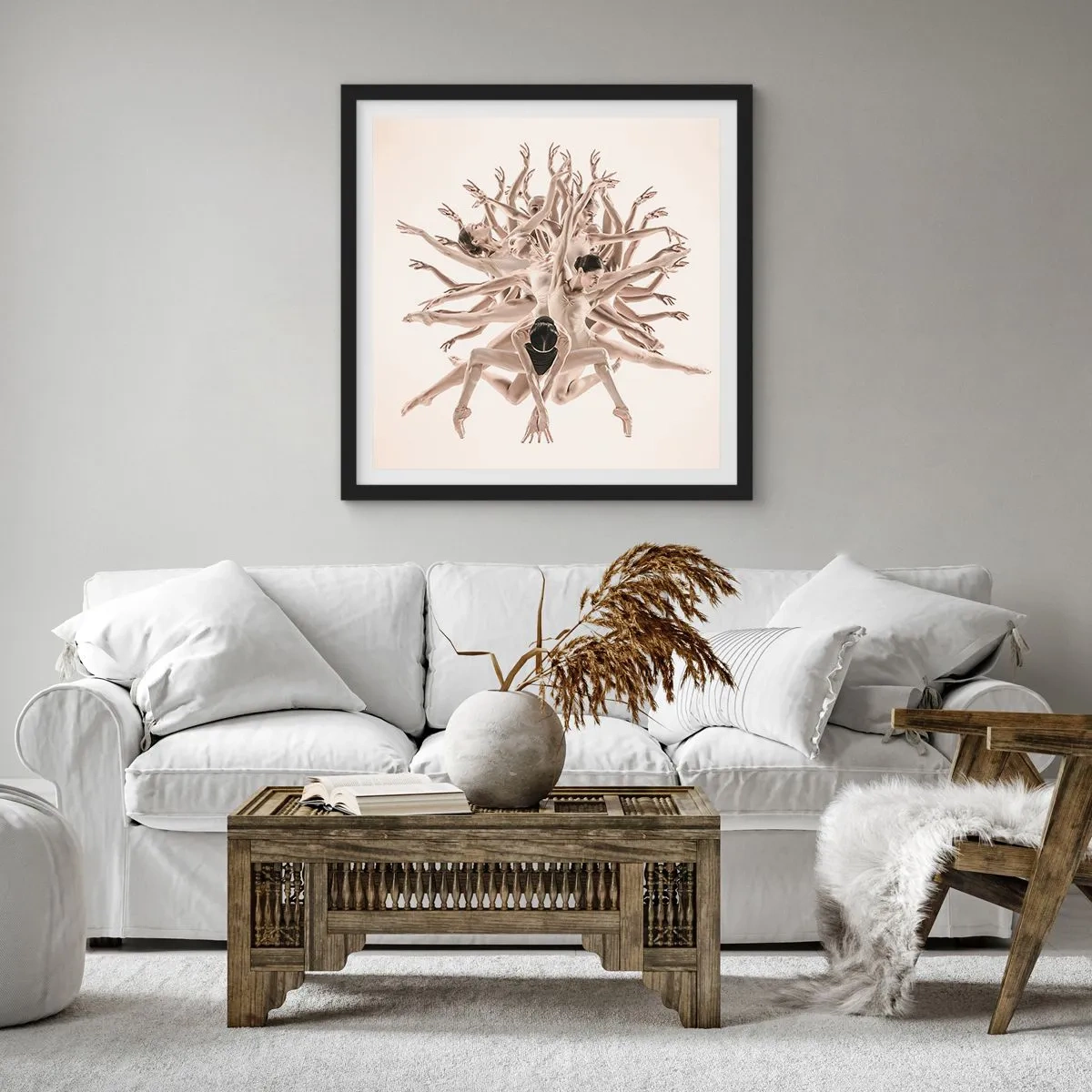 Poster in cornice nera - Fiorendo nella danza - 30x30 cm