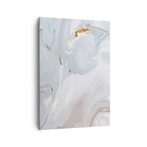 Quadro su tela - Stampe su Tela - Onde astratte nei toni del blu e del bianco - 50x70cm - Bianchi sovrapposti - Decorazione murale moderna per soggiorno e camera da letto ARTTOR