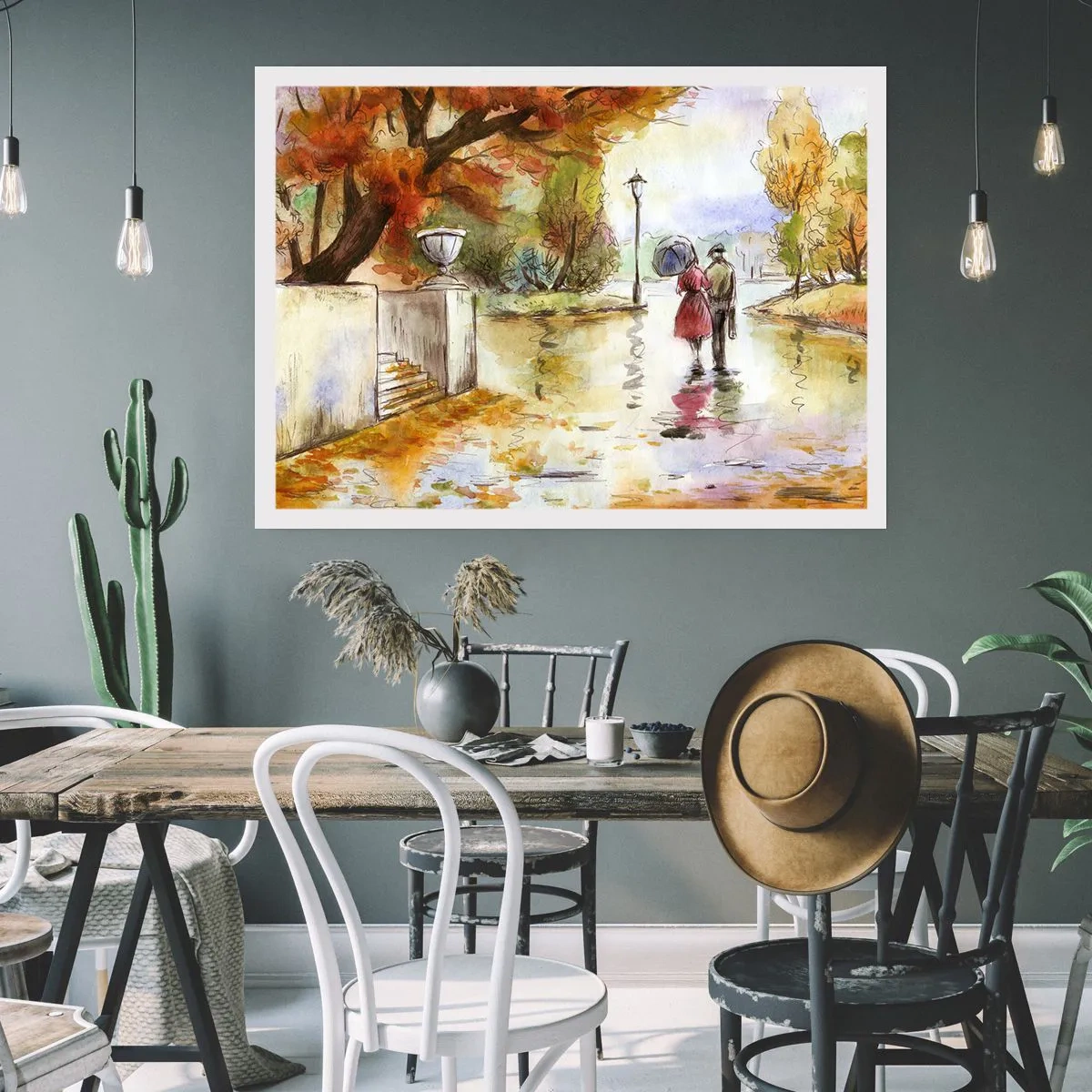 Poster - Autunno romantico nel parco - 40x30 cm