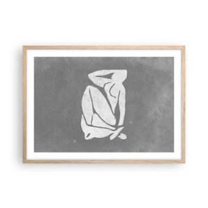 Poster in cornice rovere chiaro - Pensierosa - 70x50 cm