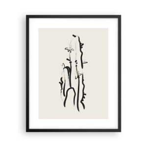 Poster in cornice nera - Erba in fiore - 40x50 cm