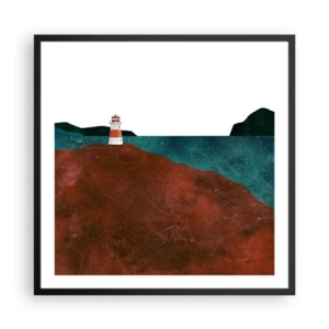 Poster in cornice nera - Contemplando il mare - 60x60 cm