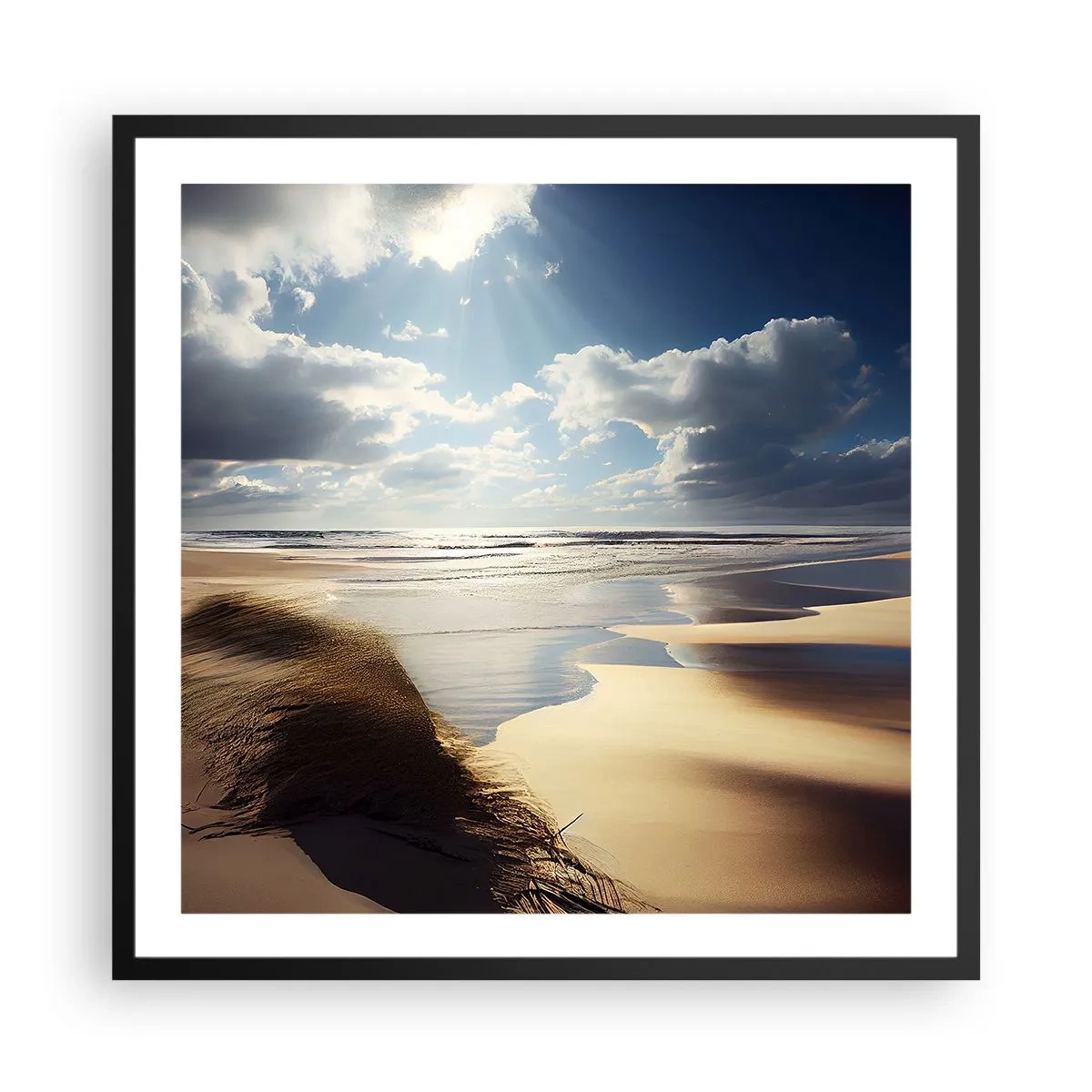 Poster in cornice nera - Spiaggia incontaminata - 60x60 cm