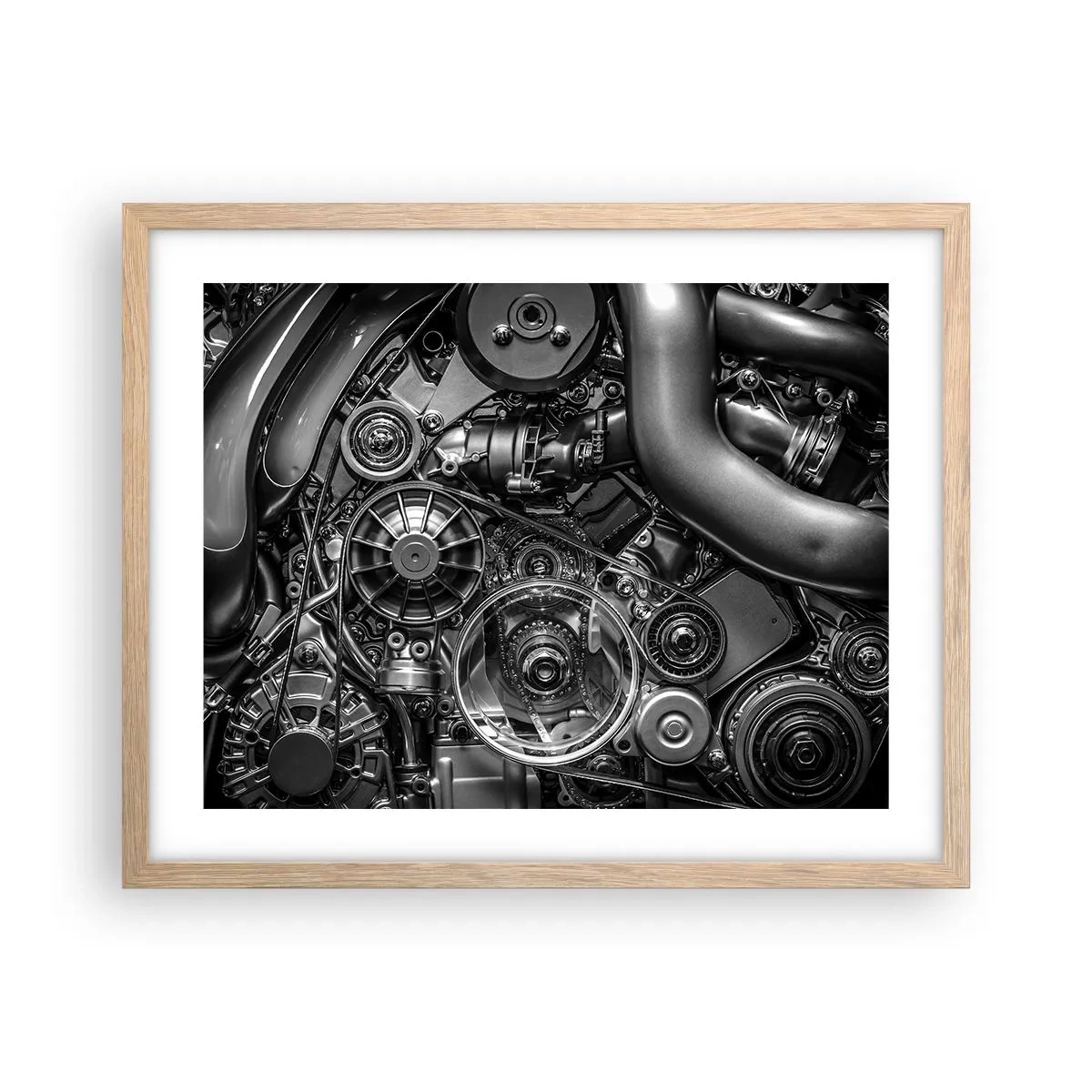 Poster in cornice rovere chiaro - La poesia della meccanica - 50x40 cm