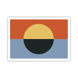 Poster - Astrazione geometrica con colori contrastanti - 100x70cm - Composizione di caldo e freddo - Decorazione murale moderna per soggiorno e camera da letto ARTTOR