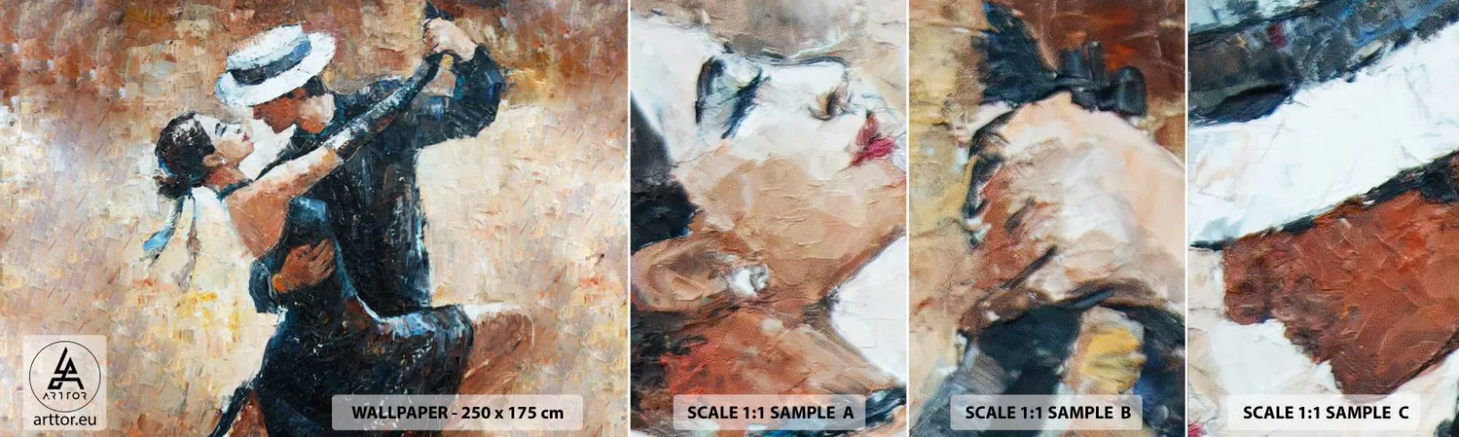 Campione Di Fotomurale Standard Eco - Alla Rodolfo Valentino - Astrazione, Danza, Tango - 100x30 cm