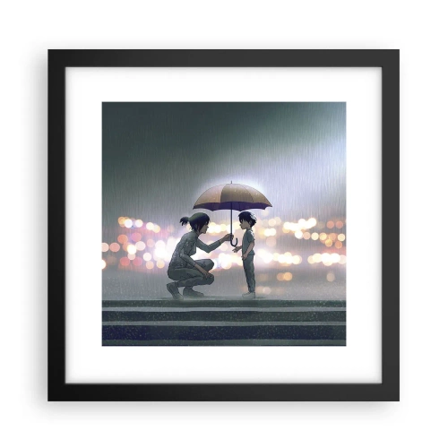 Poster in cornice nera - E già tutto va bene - 30x30 cm