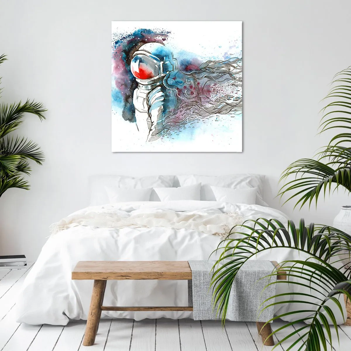 Quadro su tela - Stampe su Tela - Da solo nel cosmo - 70x70 cm